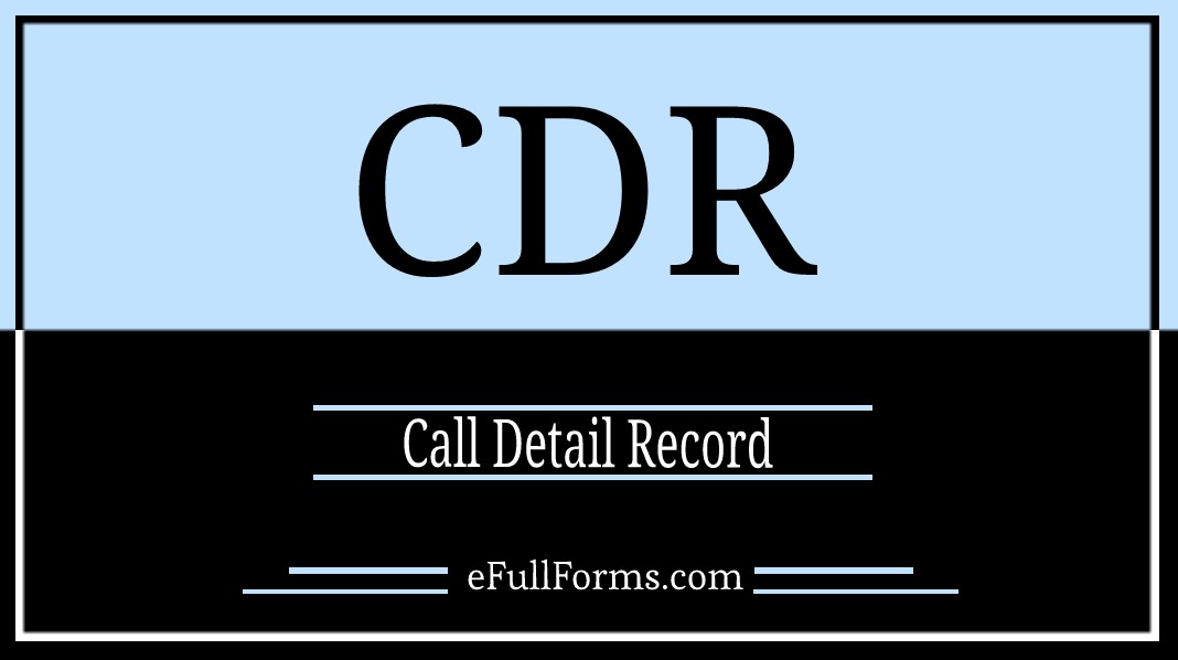CDR full form
