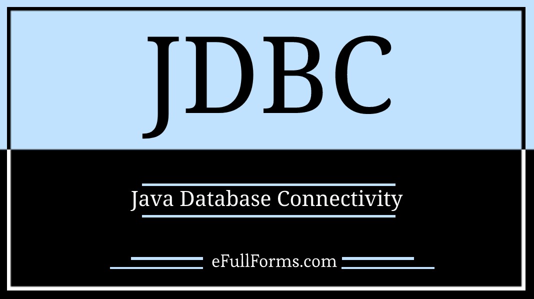 JDBC full form