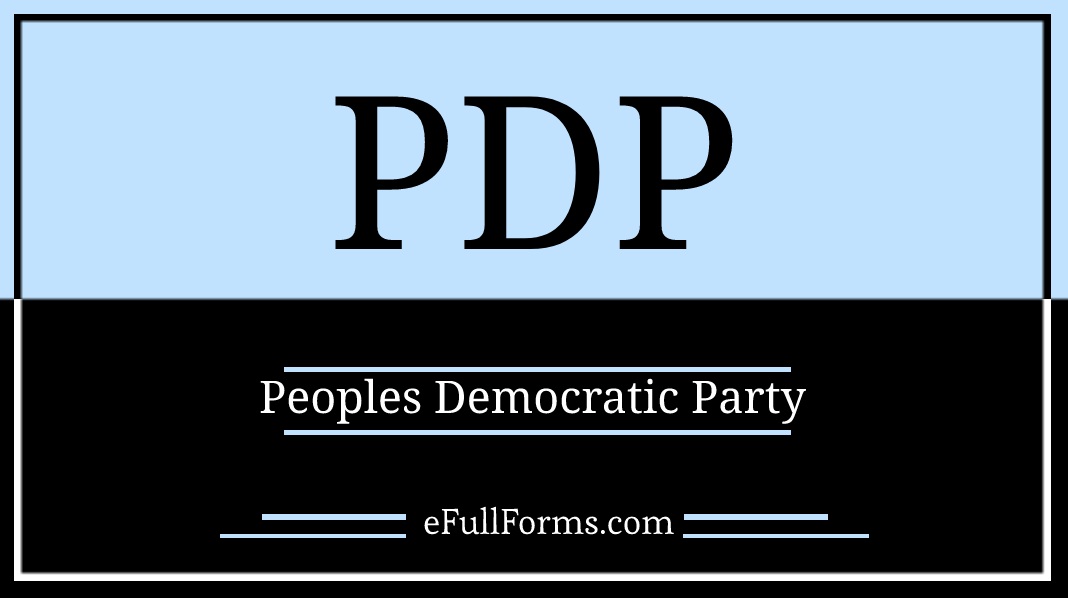 PDP full form