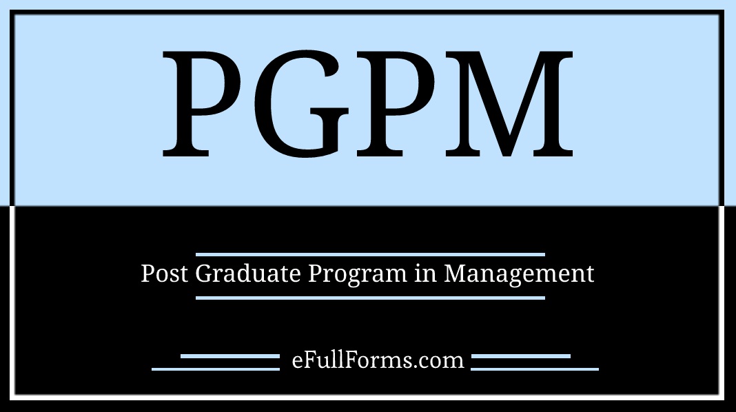 PGPM full form